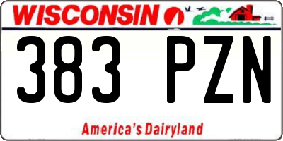 WI license plate 383PZN