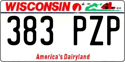 WI license plate 383PZP