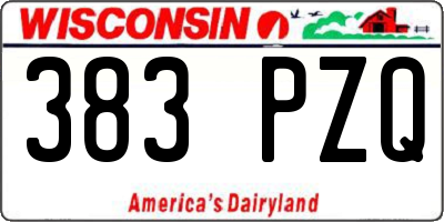 WI license plate 383PZQ