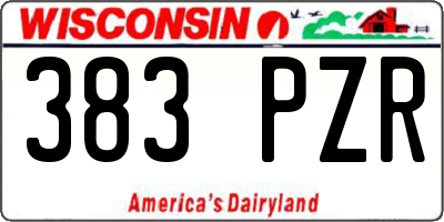 WI license plate 383PZR