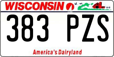 WI license plate 383PZS