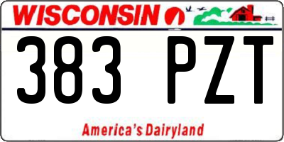 WI license plate 383PZT