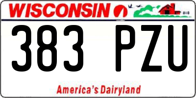 WI license plate 383PZU