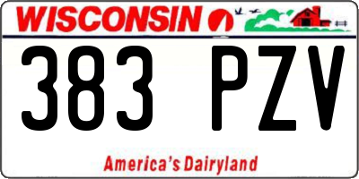 WI license plate 383PZV