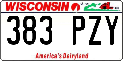 WI license plate 383PZY