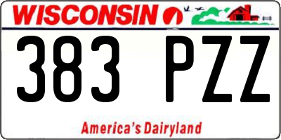 WI license plate 383PZZ
