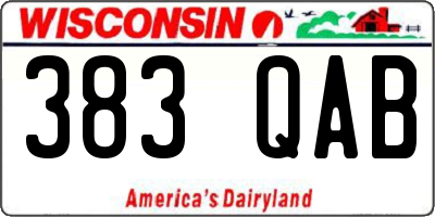 WI license plate 383QAB