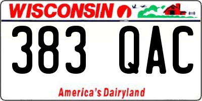 WI license plate 383QAC