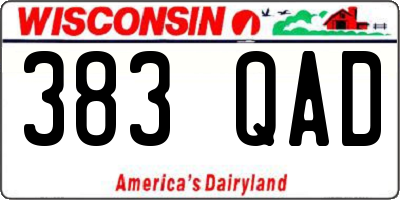 WI license plate 383QAD
