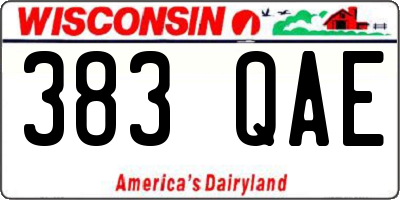 WI license plate 383QAE