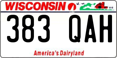 WI license plate 383QAH