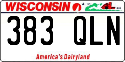 WI license plate 383QLN