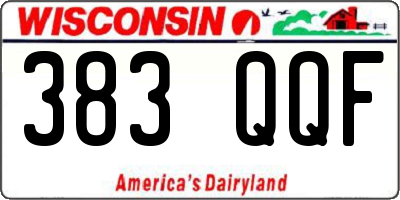 WI license plate 383QQF