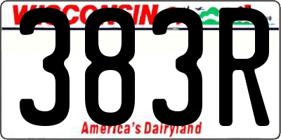 WI license plate 383R
