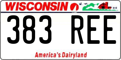 WI license plate 383REE