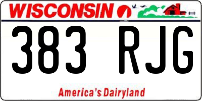 WI license plate 383RJG