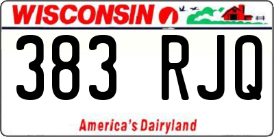WI license plate 383RJQ