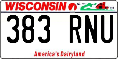 WI license plate 383RNU