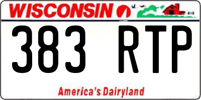 WI license plate 383RTP