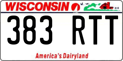 WI license plate 383RTT
