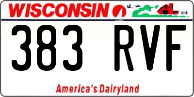 WI license plate 383RVF