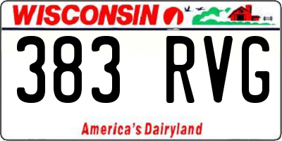 WI license plate 383RVG