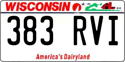 WI license plate 383RVI