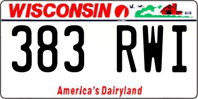 WI license plate 383RWI