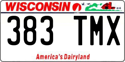 WI license plate 383TMX