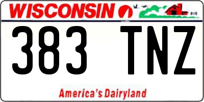 WI license plate 383TNZ