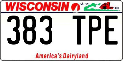 WI license plate 383TPE