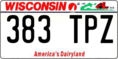 WI license plate 383TPZ