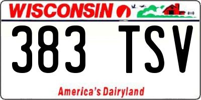 WI license plate 383TSV