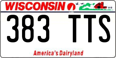 WI license plate 383TTS