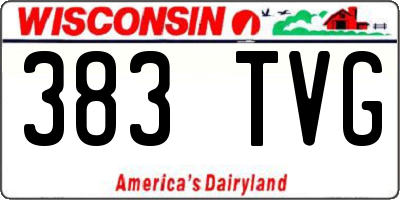 WI license plate 383TVG