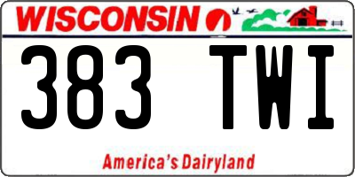WI license plate 383TWI