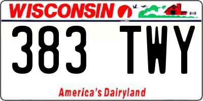 WI license plate 383TWY