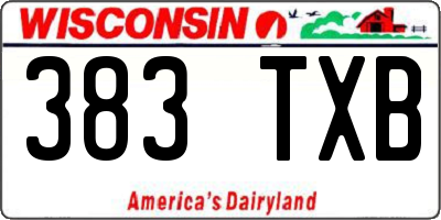 WI license plate 383TXB