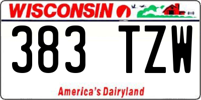 WI license plate 383TZW