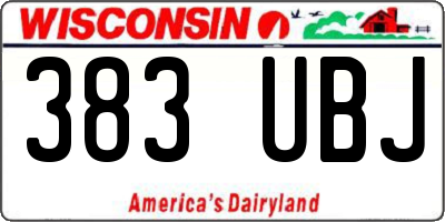 WI license plate 383UBJ