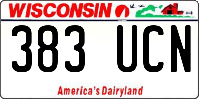 WI license plate 383UCN