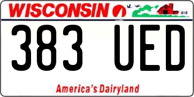 WI license plate 383UED