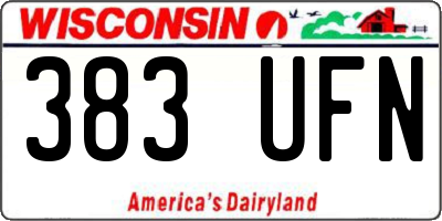 WI license plate 383UFN