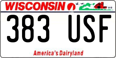 WI license plate 383USF