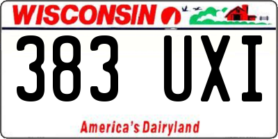 WI license plate 383UXI