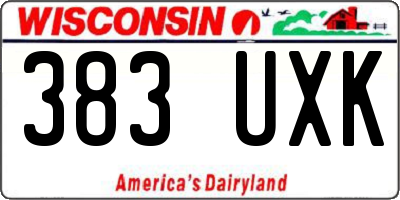 WI license plate 383UXK