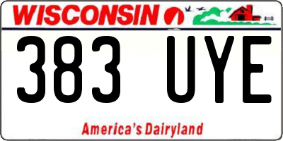 WI license plate 383UYE