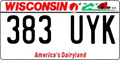 WI license plate 383UYK