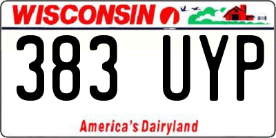 WI license plate 383UYP