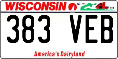 WI license plate 383VEB